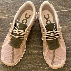 On Cloud blush colored sneakers